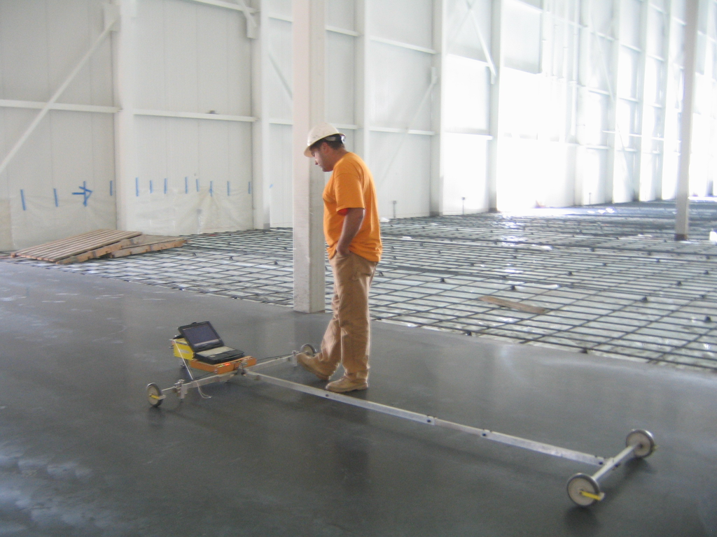 When it came time to measure the placements against the F-min specification and render a certification for compliance, a Floor Levelness and Flatness firm used the F-min Profiler to measure the exact wheel path of the intended material handling equipment. This allowed for instant results ensuring accurate measurements and layout of spot grinding in out-of-tolerance areas.