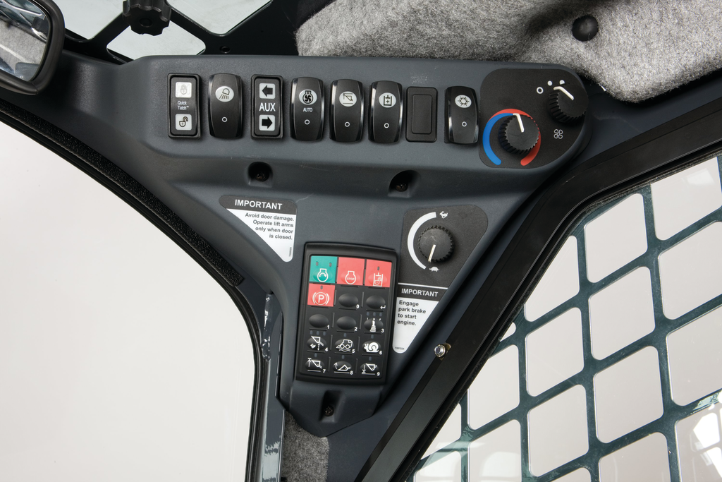 Electronic control features on the latest generation skid-steer and compact track loaders allow operators to customize machine response to personal preferences and optimize machine efficiency. They go far beyond the ability to switch between H and ISO control patterns. Images provided by John Deere
