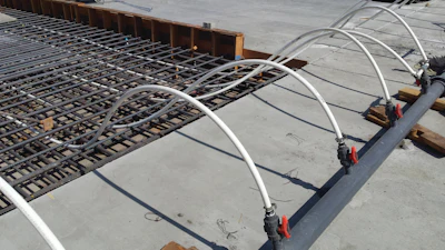 Heat removal by cooling pipes depends on location, size and spacing, flow rate and temperature of the chilled water. Cooling pipes must be pressure grouted after the cooling period ends.