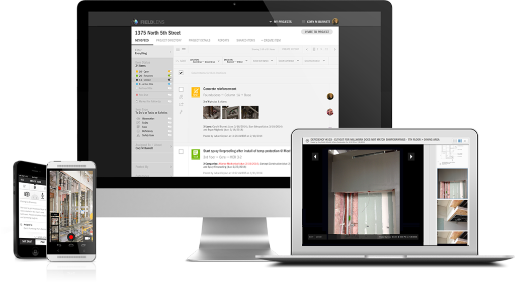 Document, assign and track jobsite info from any mobile device or the web with FieldLens.
