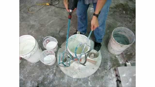 Collomix paddles for mixing GFRC concrete countertop mix