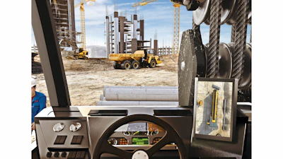 A top down view of the entire vehicle eliminates blind spots for operators, increasing safety on the jobsite as well as productivity by making it easy to quickly glance at a single screen to view the whole vehicle. Image provided by Continental Corp.