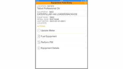 Users can select a job and view all equipment assigned to it as well as view the location of equipment in the field.
