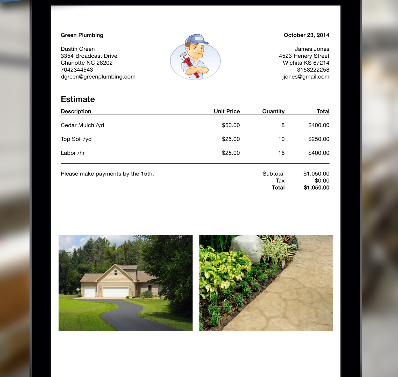 The Quick Service Estimates and Invoices mobile app allows the user to quickly and accurately create, email and/or print professional estimates, invoices and receipts .