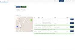 Once punched in or out, employee times and worked job codes from the app are automatically uploaded to the web dashboard.