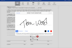 Create your signature and initials using your finger/stylus, uploading a picture of your signature, or selecting one of the preformatted styles.