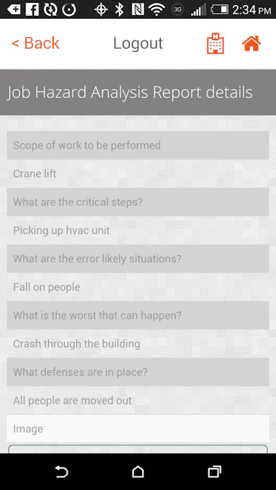 The app allows contractors to use their mobile device to record safety issues which can then be tracked using a website or emailed from within the application. The app also features real-time reporting.