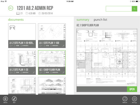 View and compare all versions of construction project plans with the SmartUse mobile app.