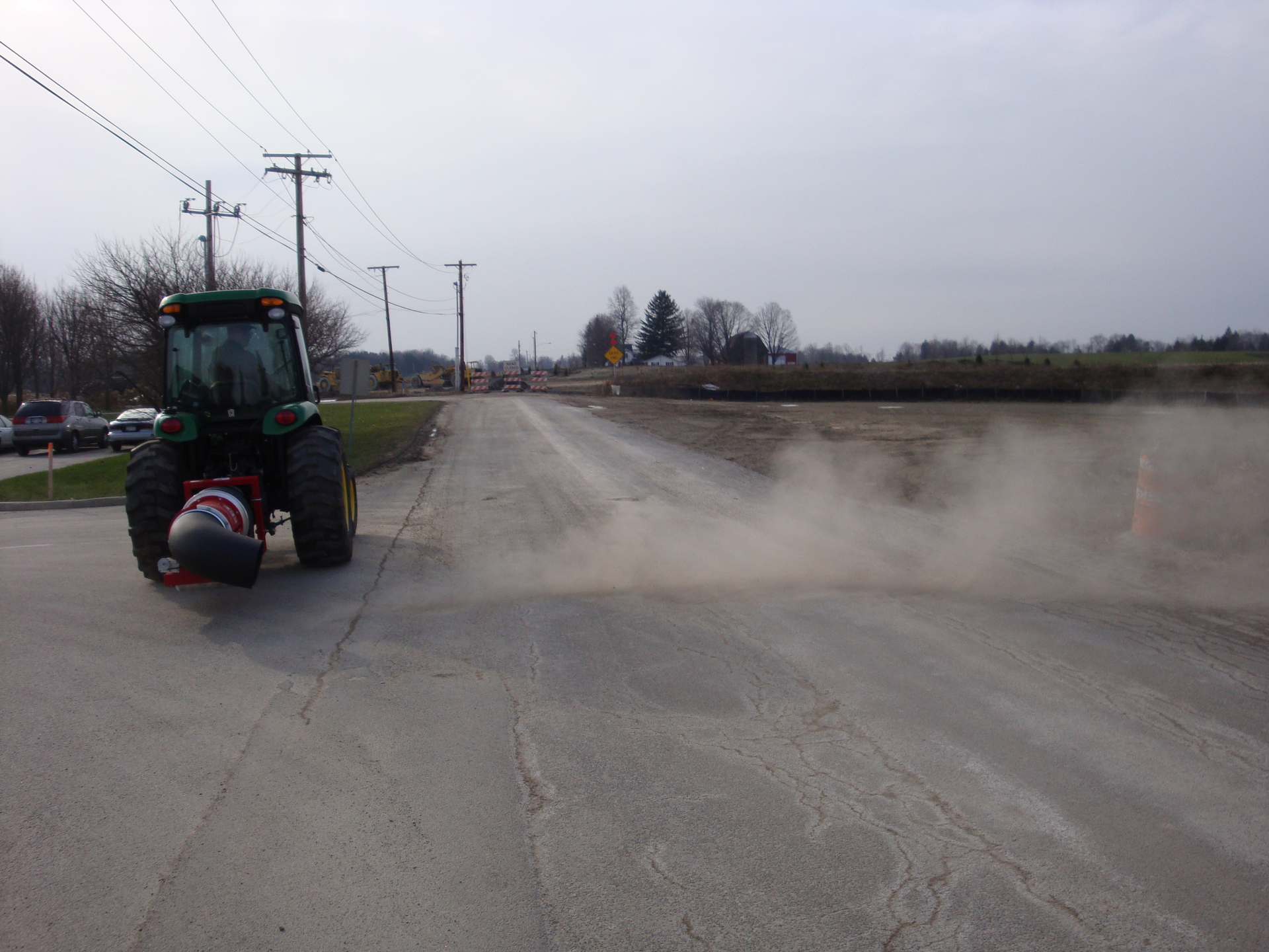 High-powered blowers that can be attached to a variety of smaller transports can effectively prepare pavement for paving, sealcoating or striping. Rumble strip grinding, race track and airport surface maintenance all have uses for powerful blower units.