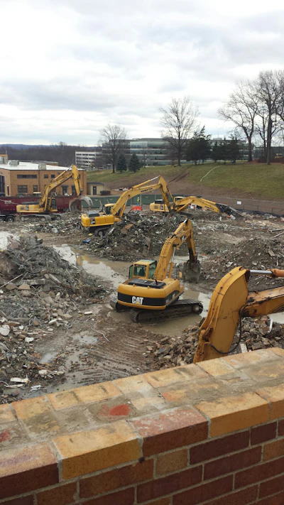R. Baker & Sons used a variety of carriers and attachments on this New Jersey demolition project, including shears, grapples and grapple buckets.