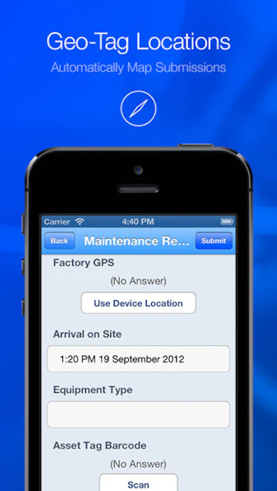 Automatically tag and track location of each form submission with geo-tagging.