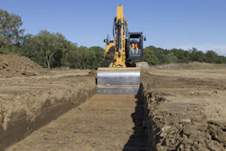Caterpillar estimates its new Grade With Assist feature, that automates bucket and stick functions to follow a preset grade without need for operator control, can help an excavator operator hit grade targets 45% faster than machines without digital assist.