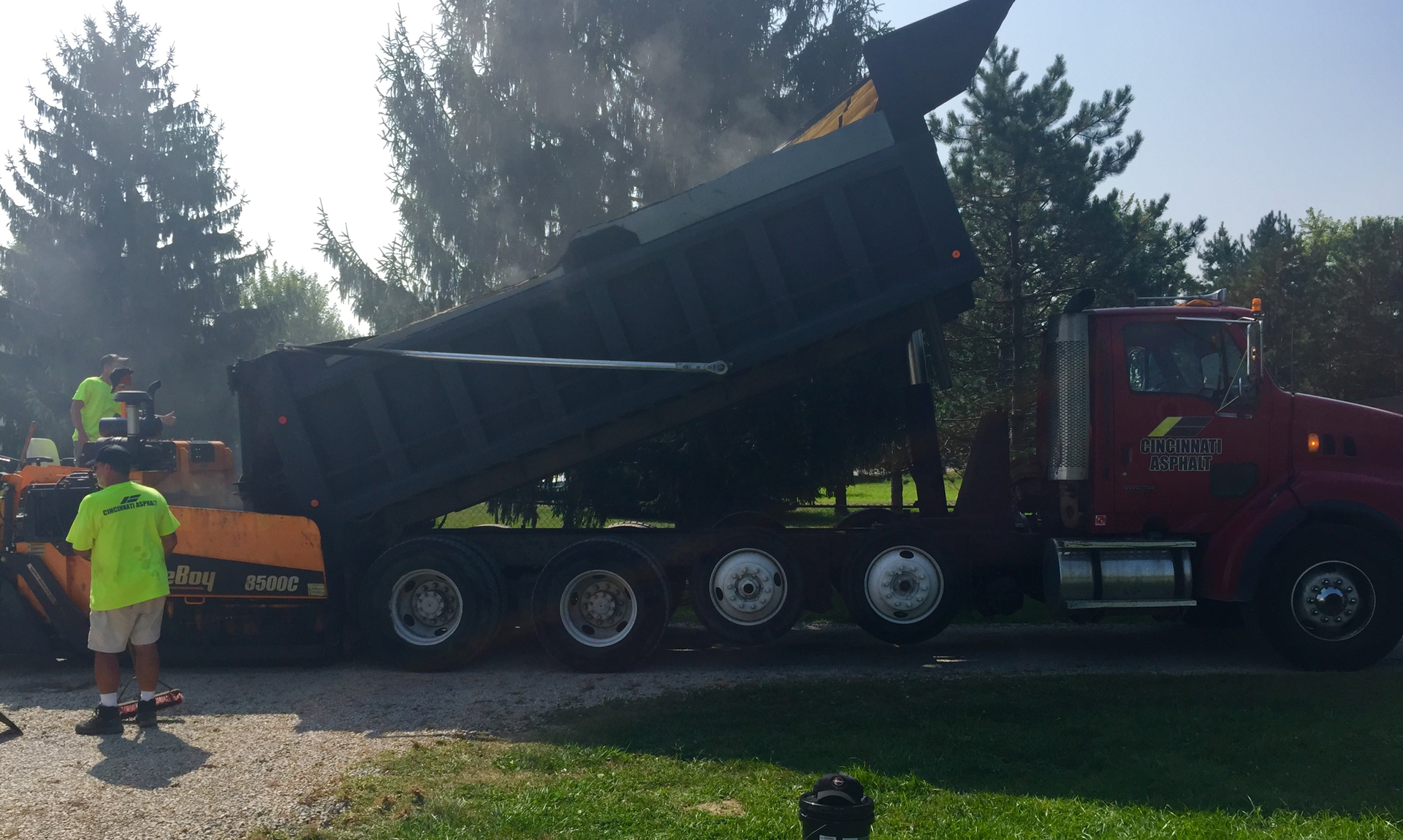 Barrett Paving Materials out of Dayton supplied the mix to Cincinnati Asphalt free of charge. They installed about 45 tons of ODOT #448 surface asphalt all without accepting a dime from Roush.