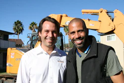 Landscaping expert and TV host, Ahmed Hassan (right), with a representative from Sonsray Machinery