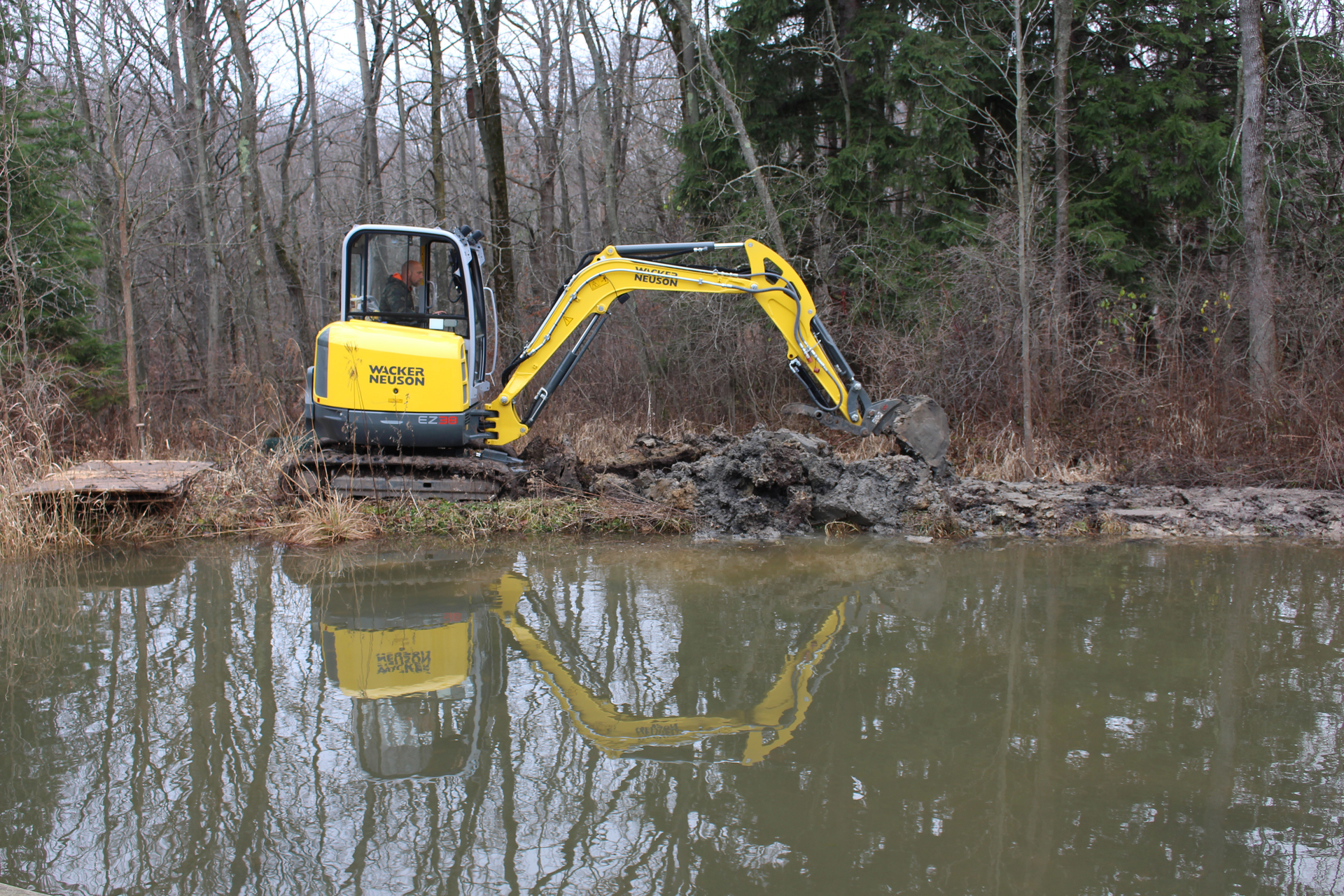 With the help of Wacker Neuson’s EZ38, 3.8-ton excavator, the conservation team was able to dig through the roots and heavy clay, refill the trench and pack down the material.