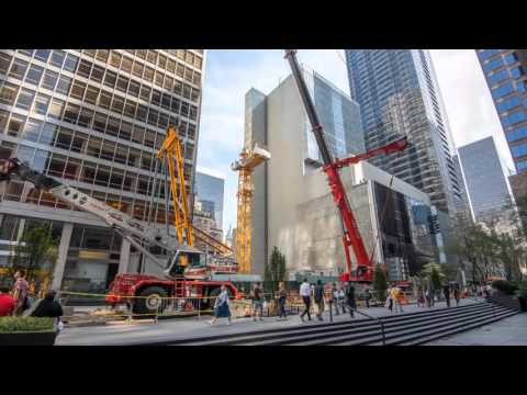[VIDEO] Timelapse of Erection of Liebherr 710 HC-L on NYC MoMA Tower Project