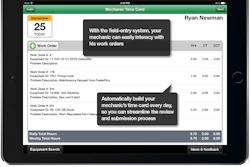 Mechanics and technicians can work offline in remote locations and use tablets to schedule jobs, check equipment status, work orders, inventories, time cards and more.