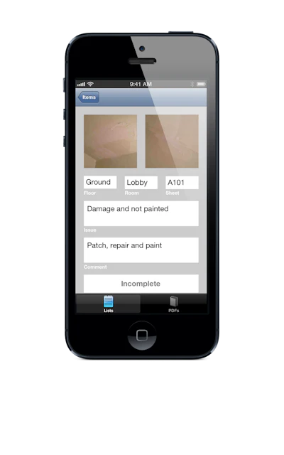 The PunchLists mobile app lets individuals create a punch list on an iPhone or iPod Touch by taking photos and notes within the app.