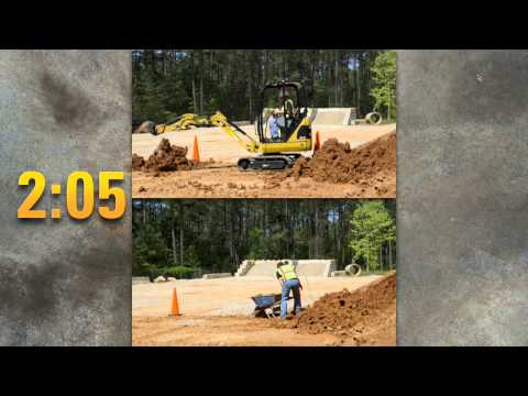 [VIDEO] Man vs Cat Mini Excavator