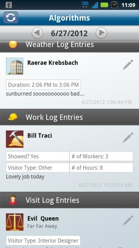 The OnSite Logging app includes capabilities for project logs, weather tracking and resource tracking.