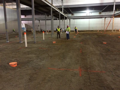 One of the major concerns on the project was the extensive plumbing running throughout the floors with a potential for reflective cracking along the pipe placements.