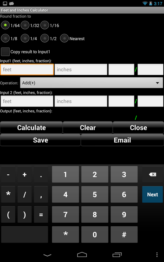 The Android Handyman Calculator app helps calculate materials, track time spent, manage to-do lists and saves calculations to notepad.