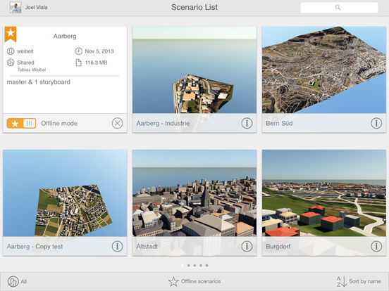InfraWorks 360 scenarios are presentation packages feature all or part of a model. Scenarios may include snapshots, an entire model or storyboards that provide visual tours of key parts of a model.