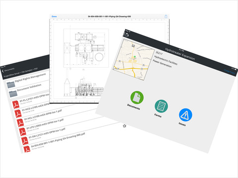 Field workers have access to multiple project repositories so they can easily search documents or create favorites for easy online or offline control.