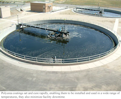 Polyurea coatings set and cure rapidly, enabling them to be installed and used in a wide range of temperatures, they also minimize facility downtime.