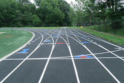 Start to finish the South River High School running track took 40 days to complete, including 14 days where it sat idle waiting for the asphalt to cure before the rubber surface was installed.
