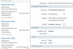 Field technicians can also use the app to record customer equipment information, labor, materials, parts, tools, field notes and more.