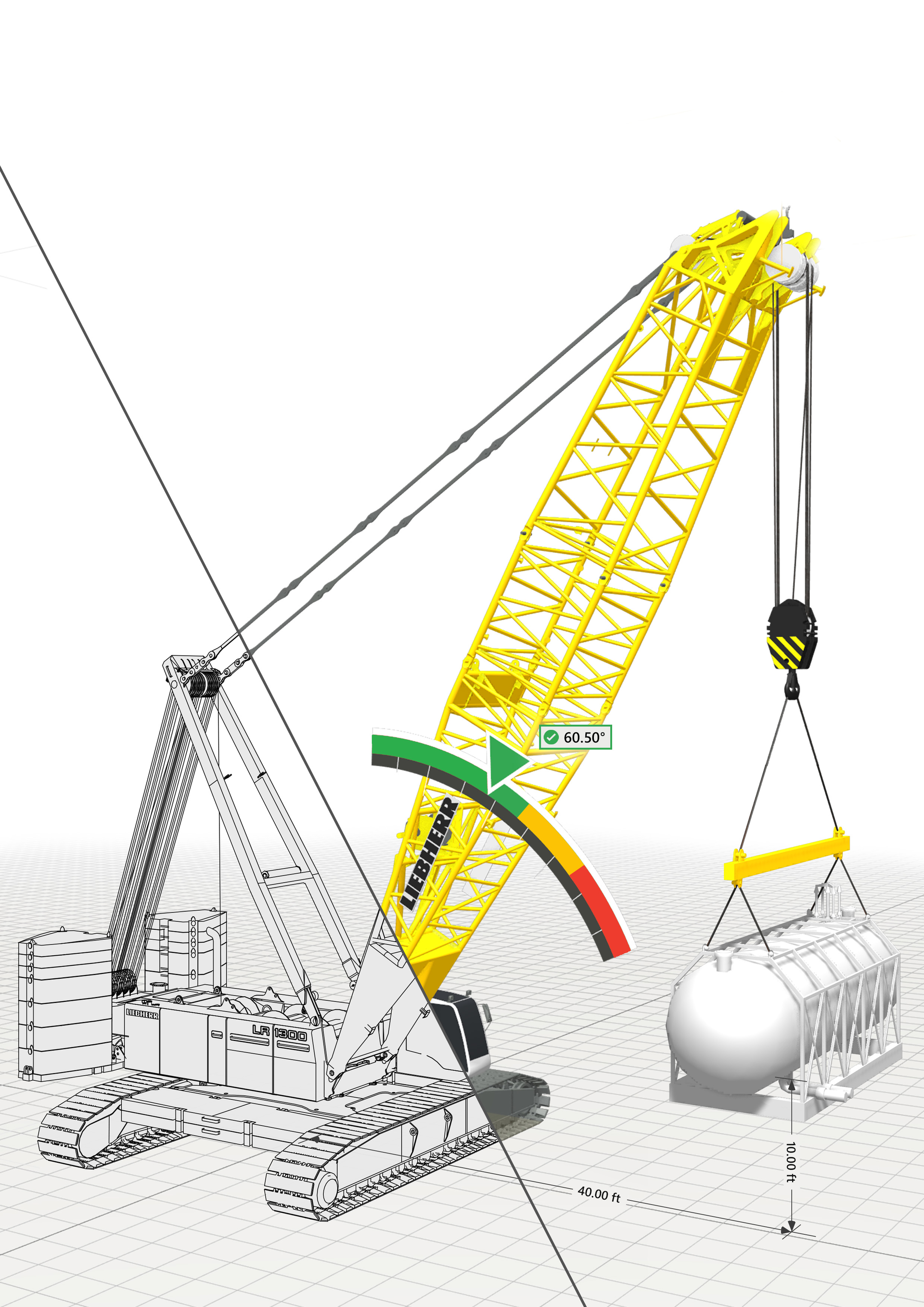 Cross section technical drawing – surficial display