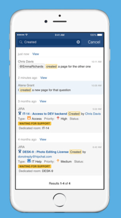 Construction companies can use HipChat for real-time communication through group chats, one-to-one messaging and file sharing.