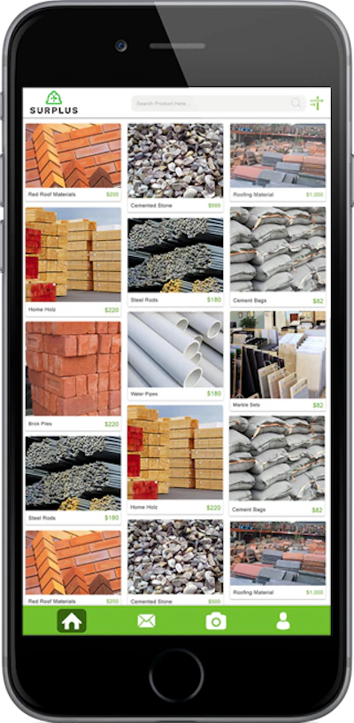 SURPLUS is a mobile material marketplace for construction trades which allows contractors to post and search for excess materials in their area from one platform.