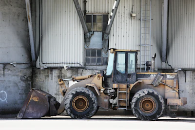 Construction Tractor Excavator Site
