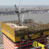 Cross Country Construction is using 23 protection screens that are 53 ft. 4 in. tall and six loading platforms, totaling 73 vertical profiles for construction of 55 Hudson Yards.