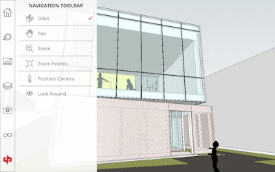 SketchUp Viewer features many navigation features.