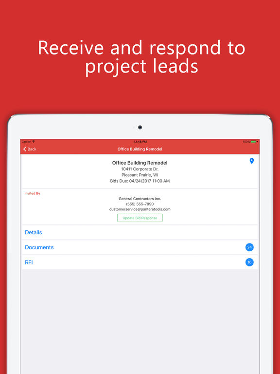Receive and respond to project leads.
