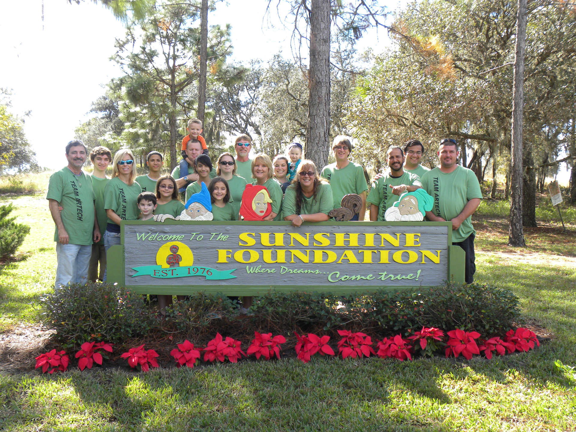 The Asphalt Restoration Technology Systems team, which donates personnel, funds and materials to Sunshine Foundation Dream Village, Davenport, FL. Among other things the Village grants ill and physically challenged children and their families all-expense-paid, one-week vacations to Orlando area theme parks and attractions as a getaway from their routine of hospitals, therapies and medical treatments.