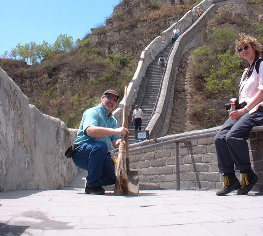 Among Ranger Kidwell-Ross's accomplishements are several 'world tours' learning and writing about sweeping throughout the world -- such as in this shot take on The great Wall of China. WorldSweeper.com has sweeping stories from 26 countries in addition to the U.S.