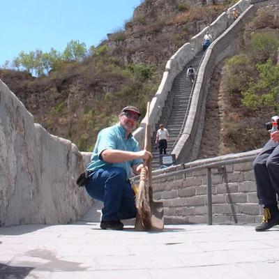 Among Ranger Kidwell-Ross's accomplishements are several 'world tours' learning and writing about sweeping throughout the world -- such as in this shot take on The great Wall of China. WorldSweeper.com has sweeping stories from 26 countries in addition to the U.S.