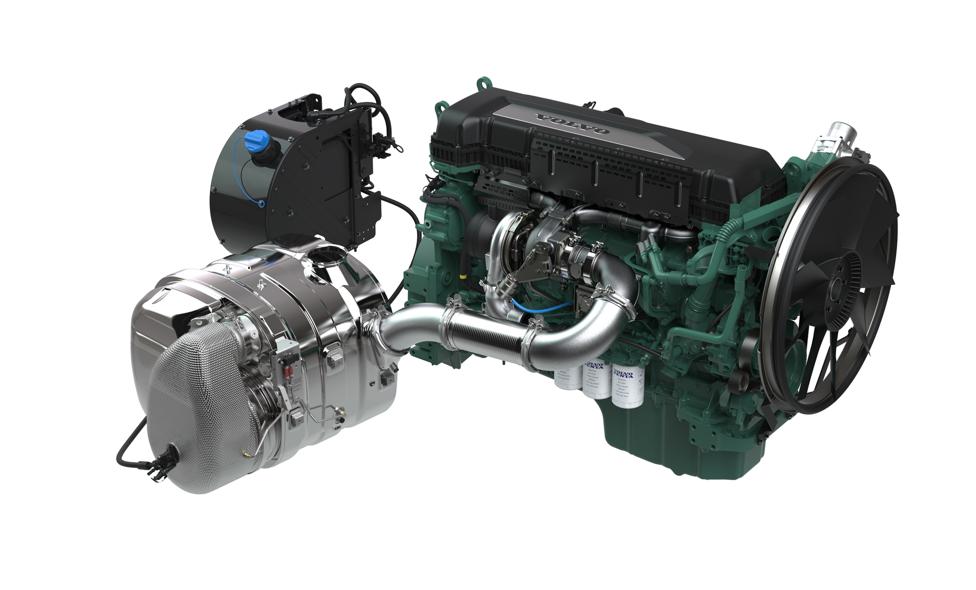 D13 engine with exhaust aftertreatment system (EATs