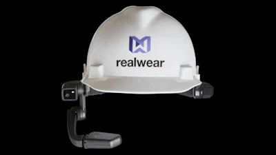 RealWear’s AR wearable device. Helmet not included.