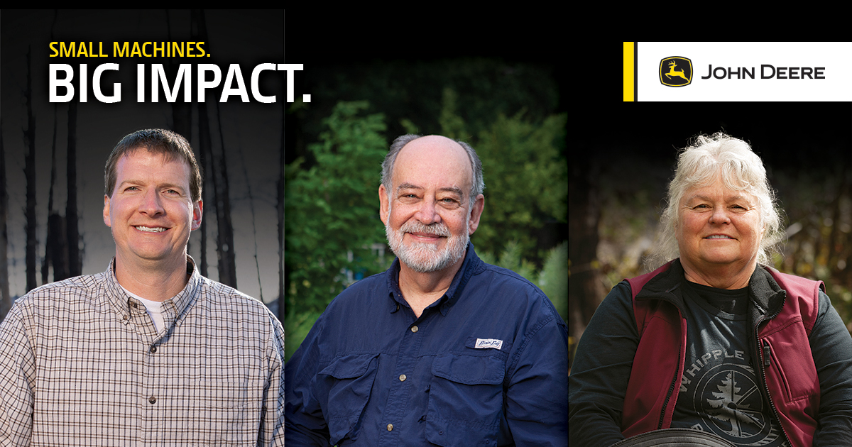 Finalists for John Deere's 2018 'Small Machines. Big Impact.' contest include Kobus Appelgrijn, Neil Behnke and Anita Will.