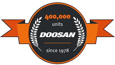Doosan 400000 Units Logo 2018