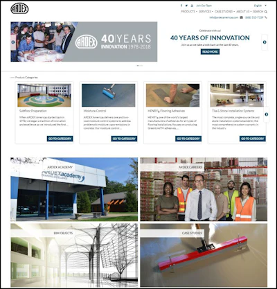 New Ardex Website Homepage