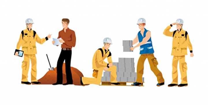 Construction Workers With Bricks Freedigitalphotos
