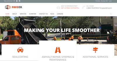 In addition to bringing control of the website in-house, PaveCo wanted its new site uncluttered and to look different from other paving industry websites.