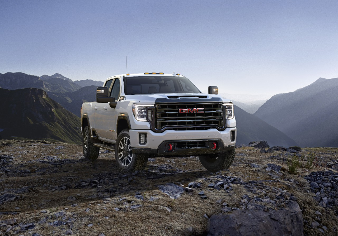 2020 GMC Sierra HD AT4 is a new off-road version marked by off-road suspension with Rancho Shocks, skid plates, Eaton locking rear differential and 18-in. wheels.