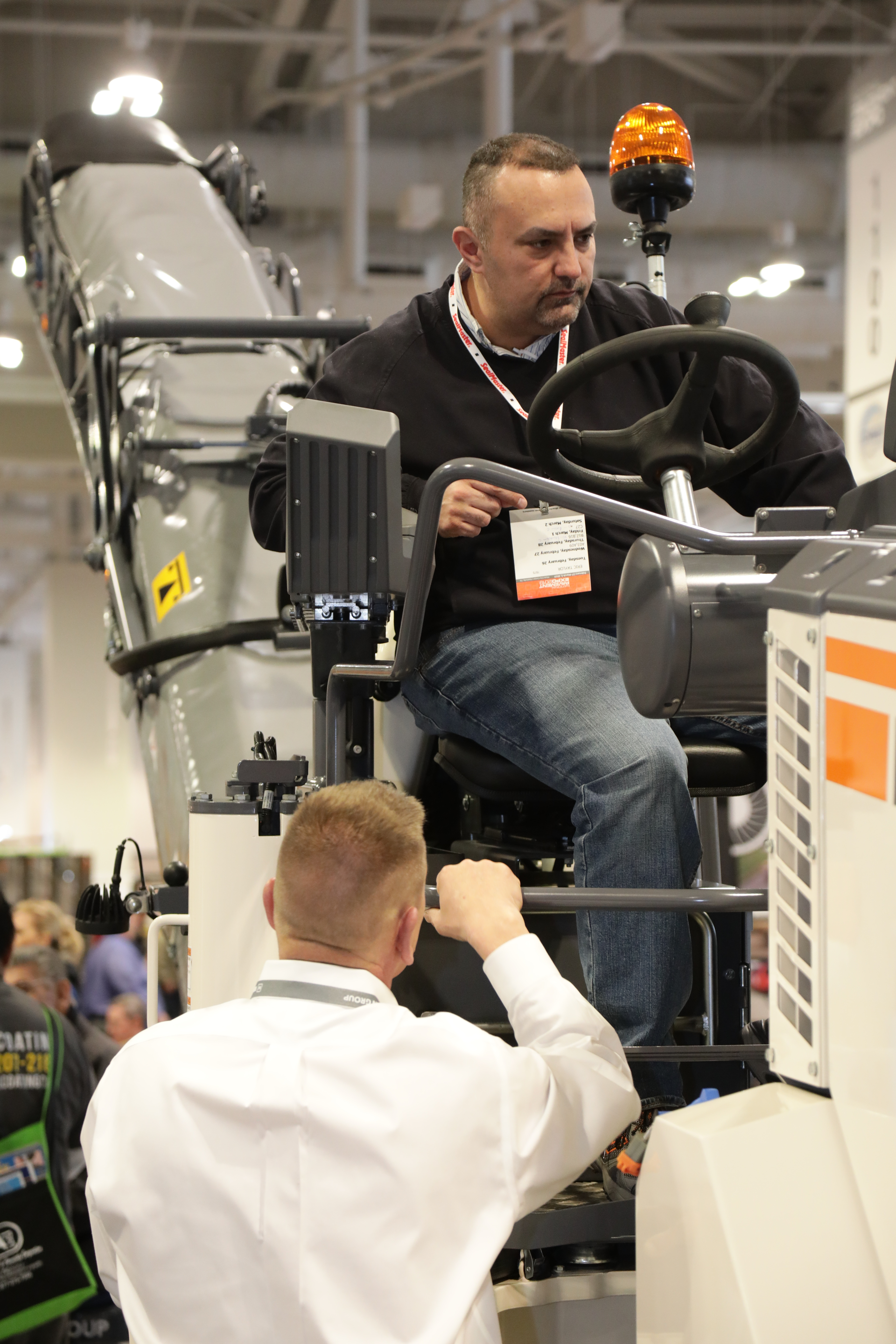 Wirtgen America offers 33 models of cold milling equipment, and they brought the rear-loading, half-meter W 50 Ri for NPE contractors to get a feel for. It can be used with a variety of milling drums and features the Level Pro Plus leveling system for precise milling.